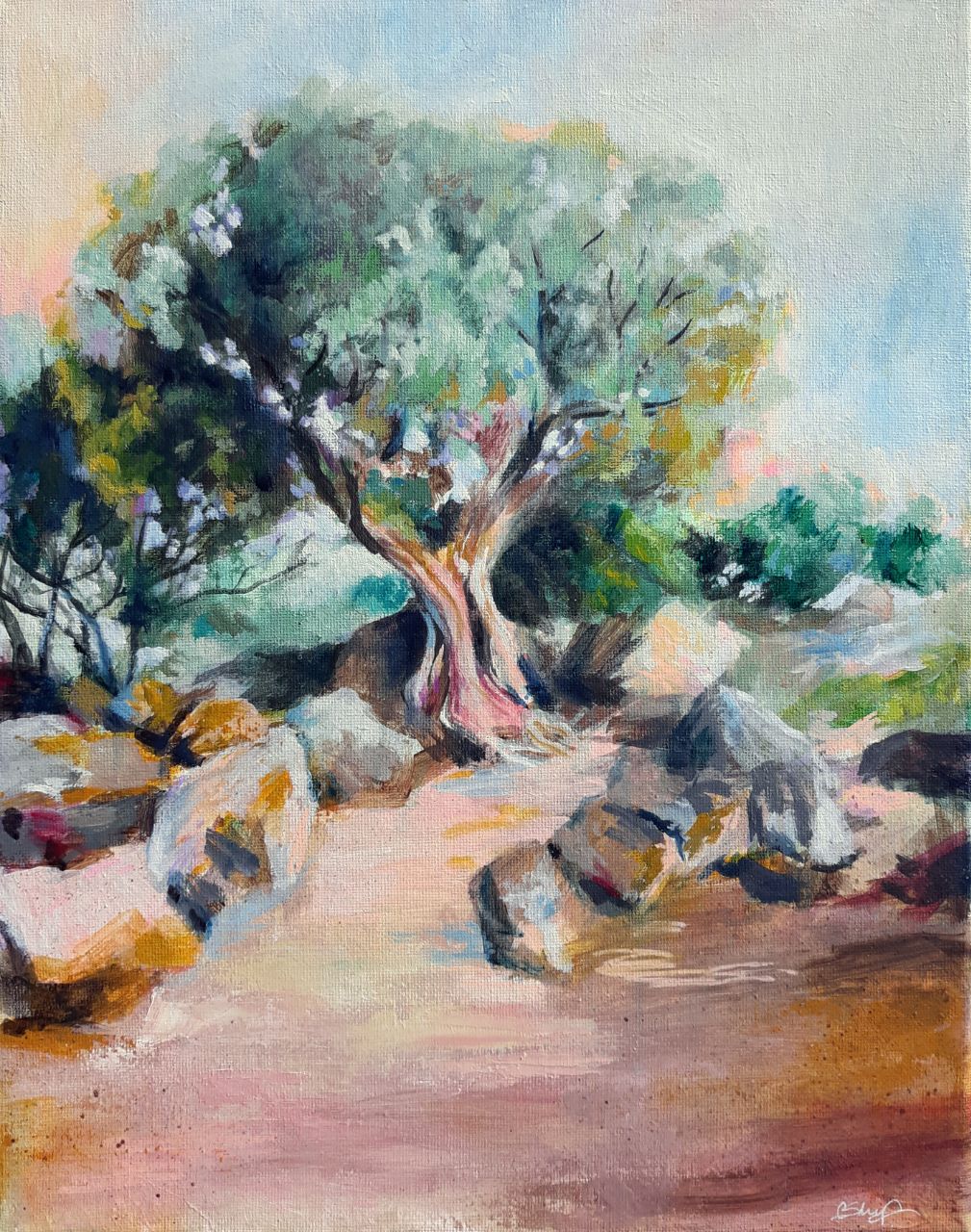 "Olive Tree" / Mixed Media on Canvas